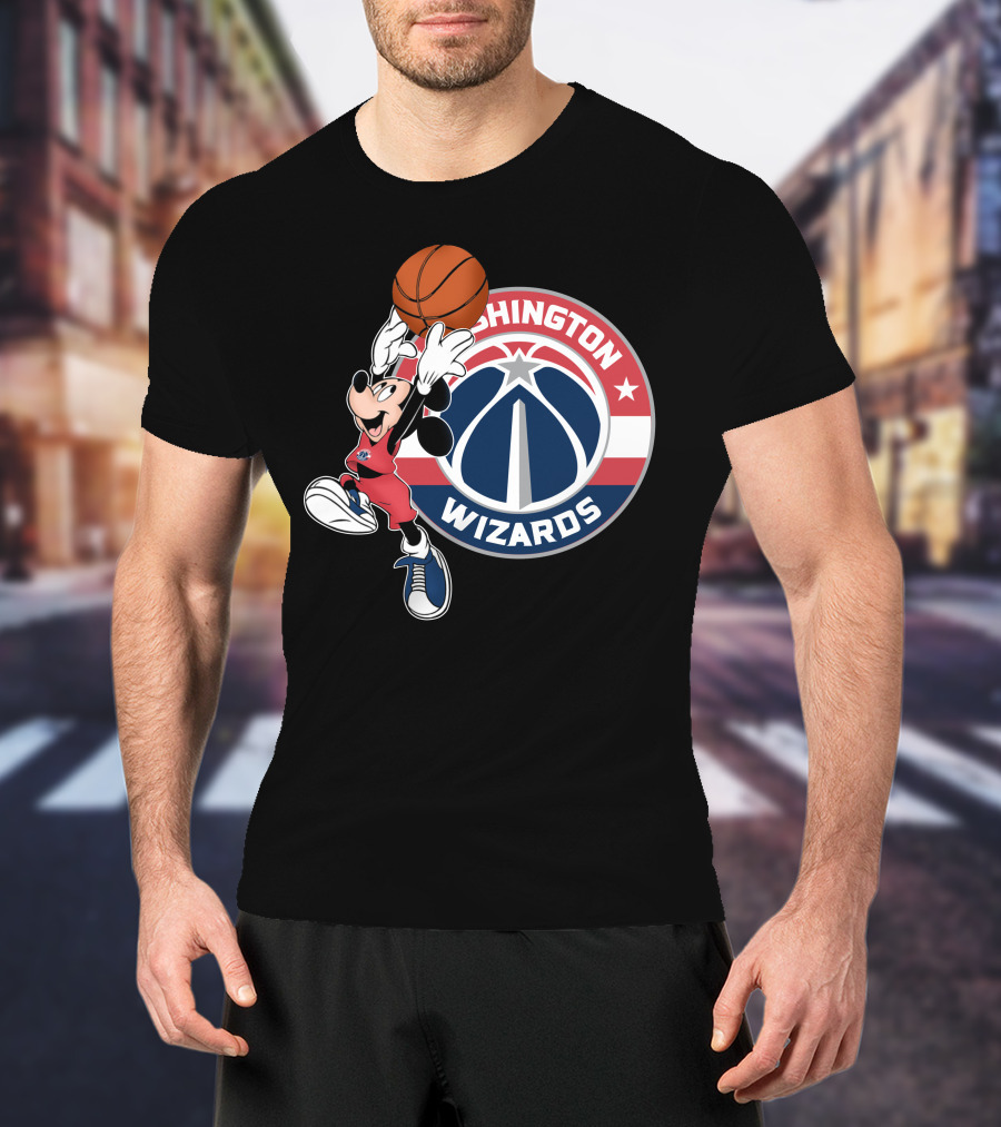 Washington Wizards Mickey Mouse Basketball T-Shirt