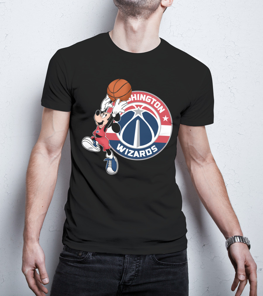 Washington Wizards Mickey Mouse Basketball T-Shirt