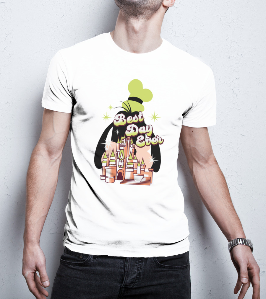 Best Day Ever Goofy Disney Castle T-Shirt