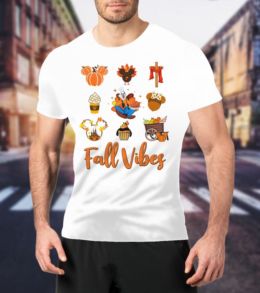 Goofy Fall Vibes Autumn Pumpkins And Seasonal Delights T-Shirt