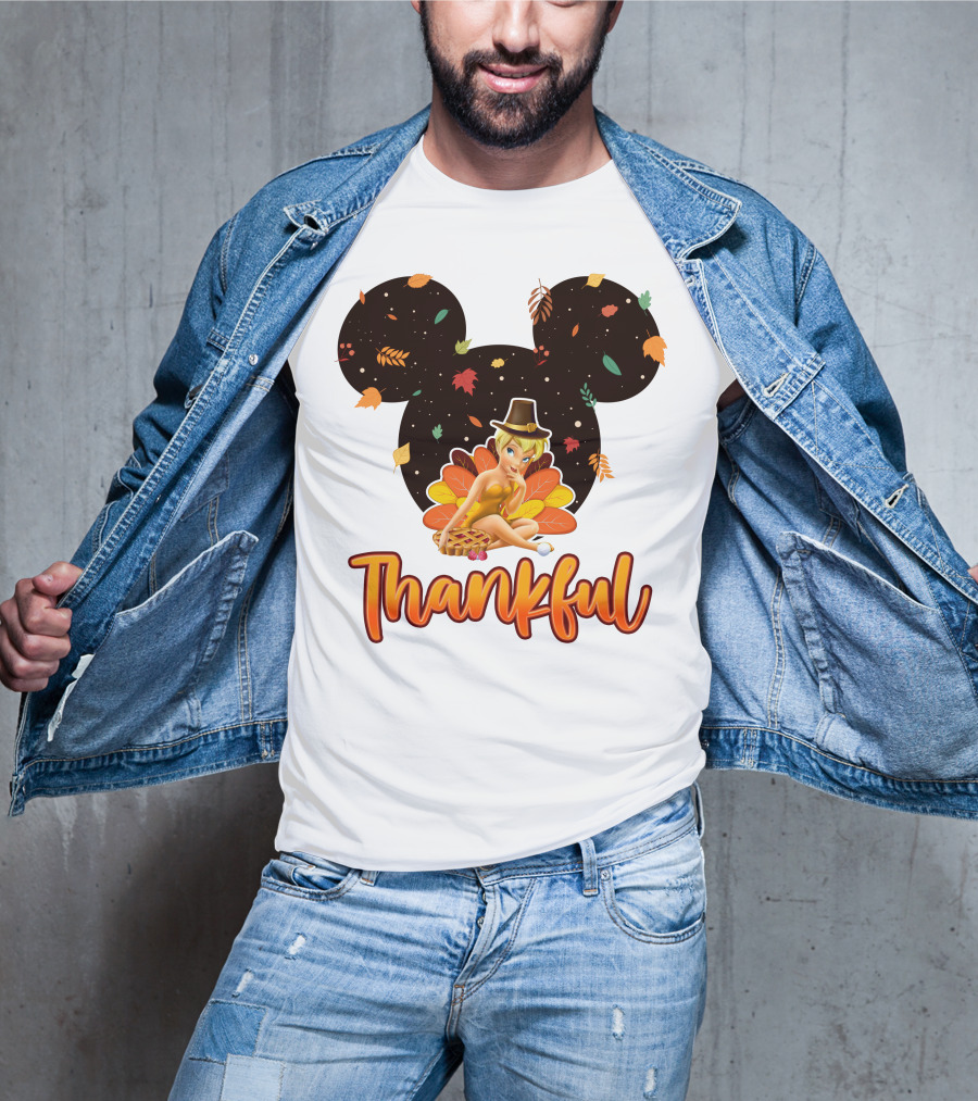 Thankful Tinkerbell Thanksgiving Mickey Ears T-Shirt