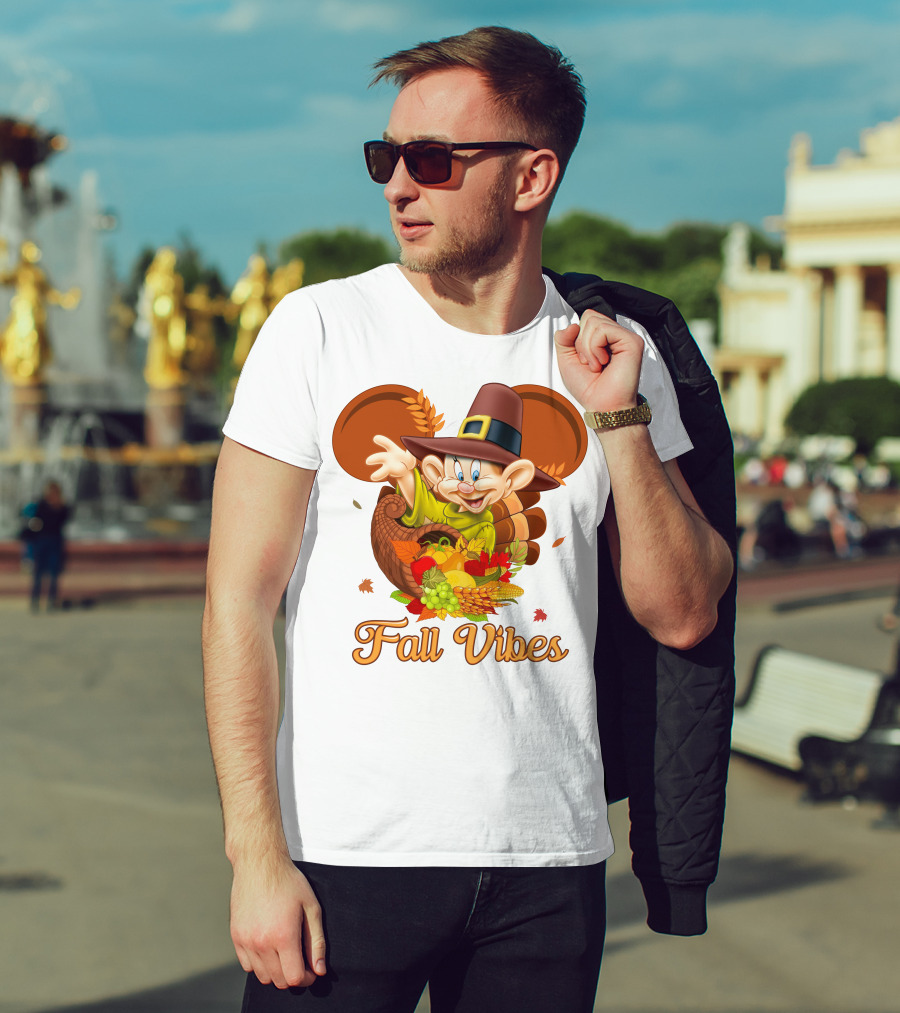 Dopey Fall Vibes Cornucopia Thanksgiving T-Shirt