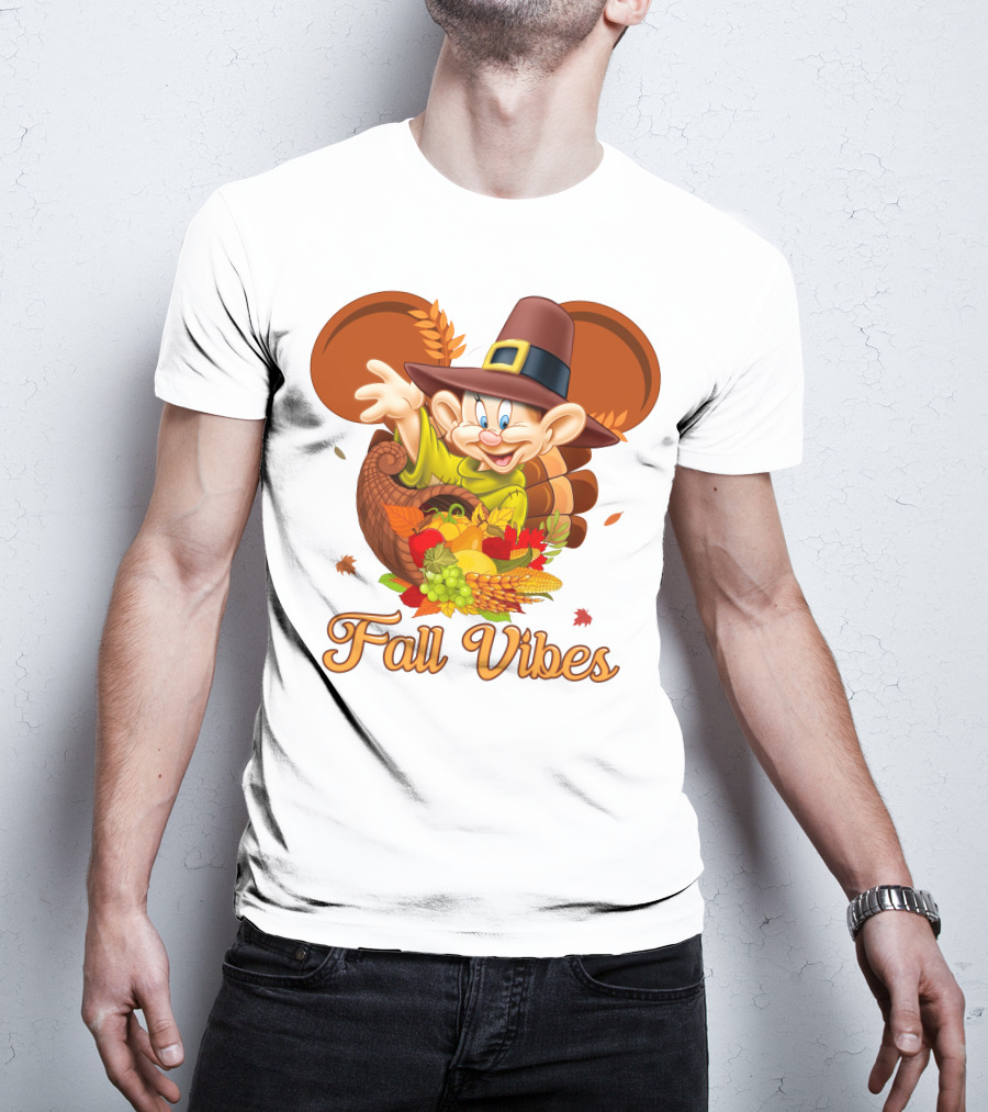 Dopey Fall Vibes Cornucopia Thanksgiving T-Shirt