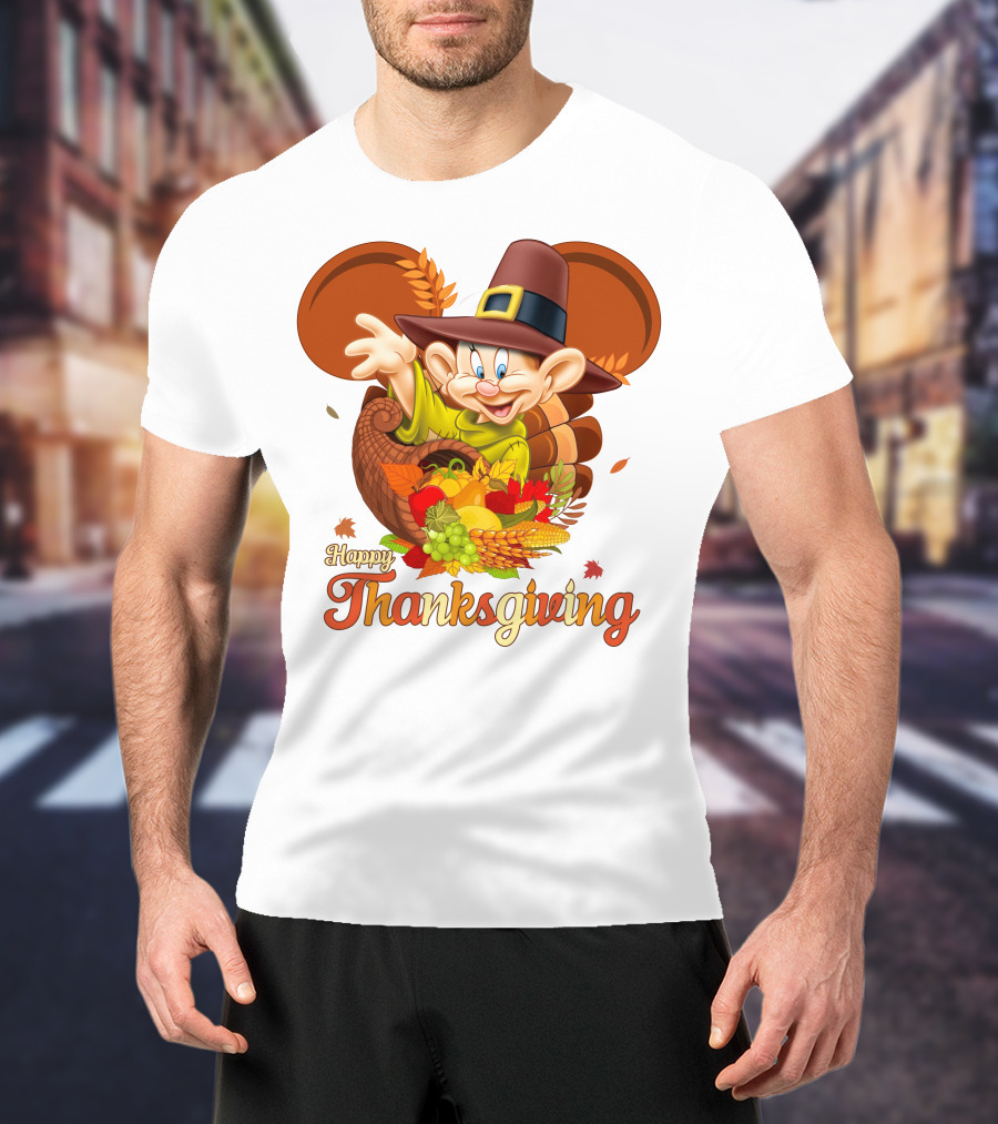 Happy Thanksgiving Dopey Cornucopia T-Shirt