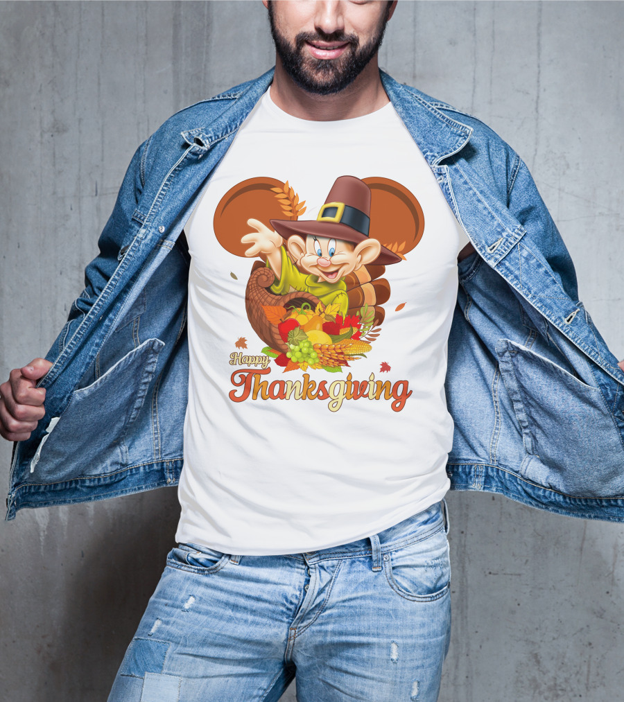 Happy Thanksgiving Dopey Cornucopia T-Shirt