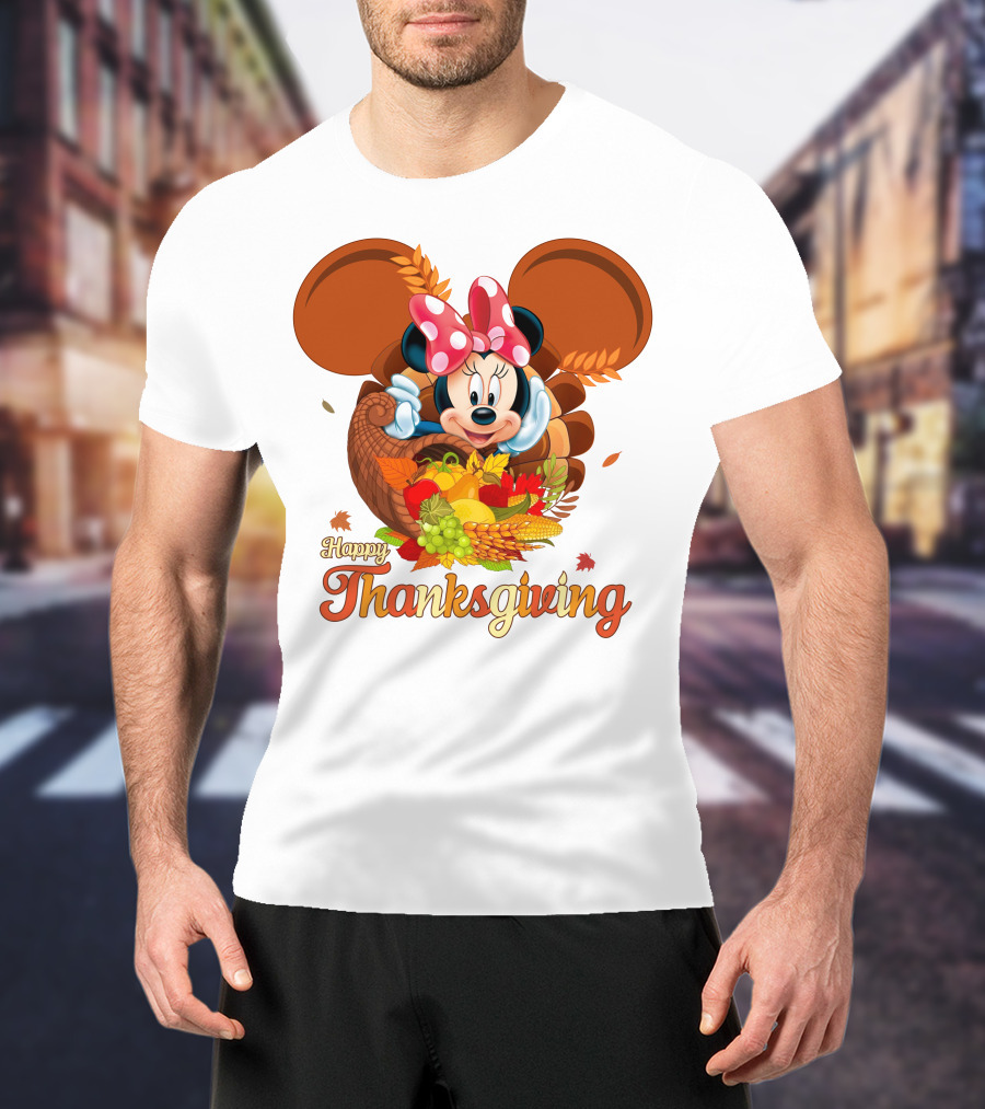 Minnie Mouse Happy Thanksgiving Cornucopia T-Shirt