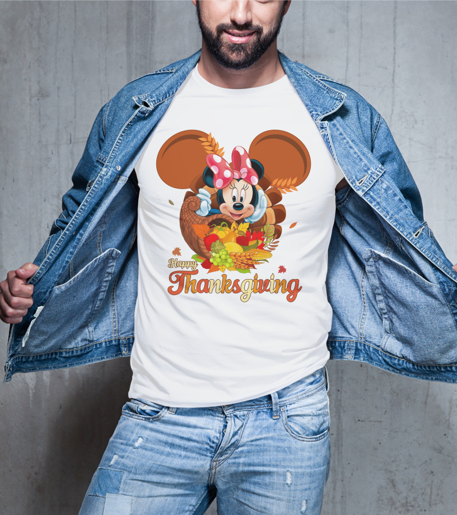 Minnie Mouse Happy Thanksgiving Cornucopia T-Shirt