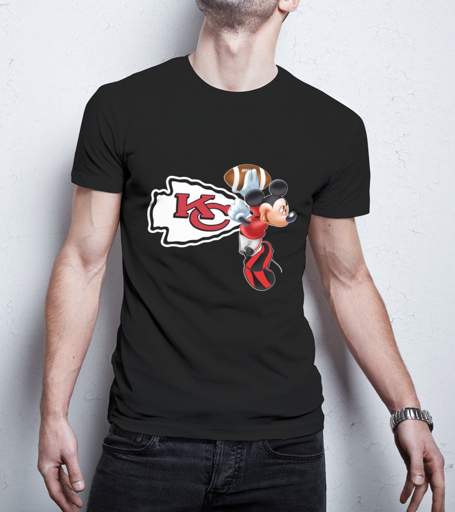 Mickey Kc Chiefs Football T-Shirt
