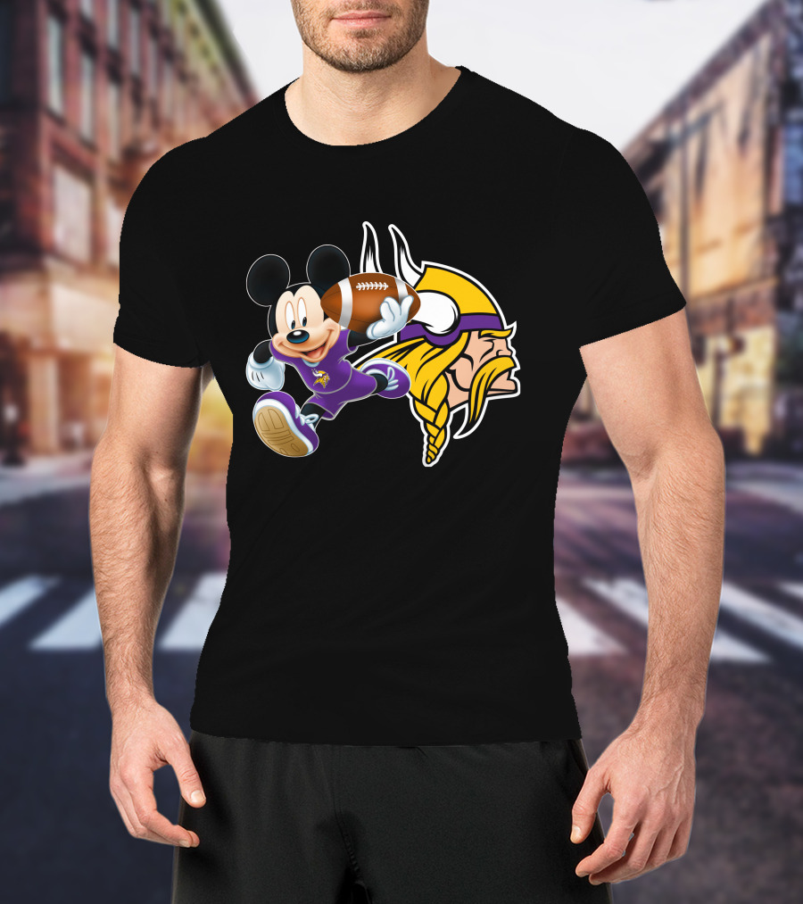 Mickey Mouse Minnesota Vikings Football Fusion T-Shirt