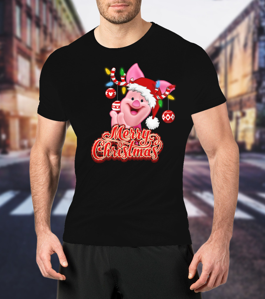Piglet Merry Christmas Disney Holiday Magic T-Shirt