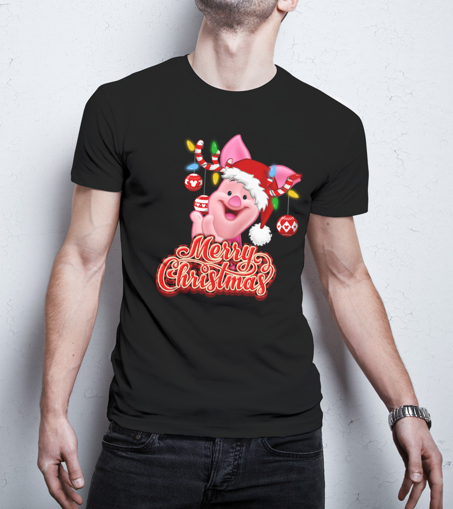 Piglet Merry Christmas Disney Holiday Magic T-Shirt