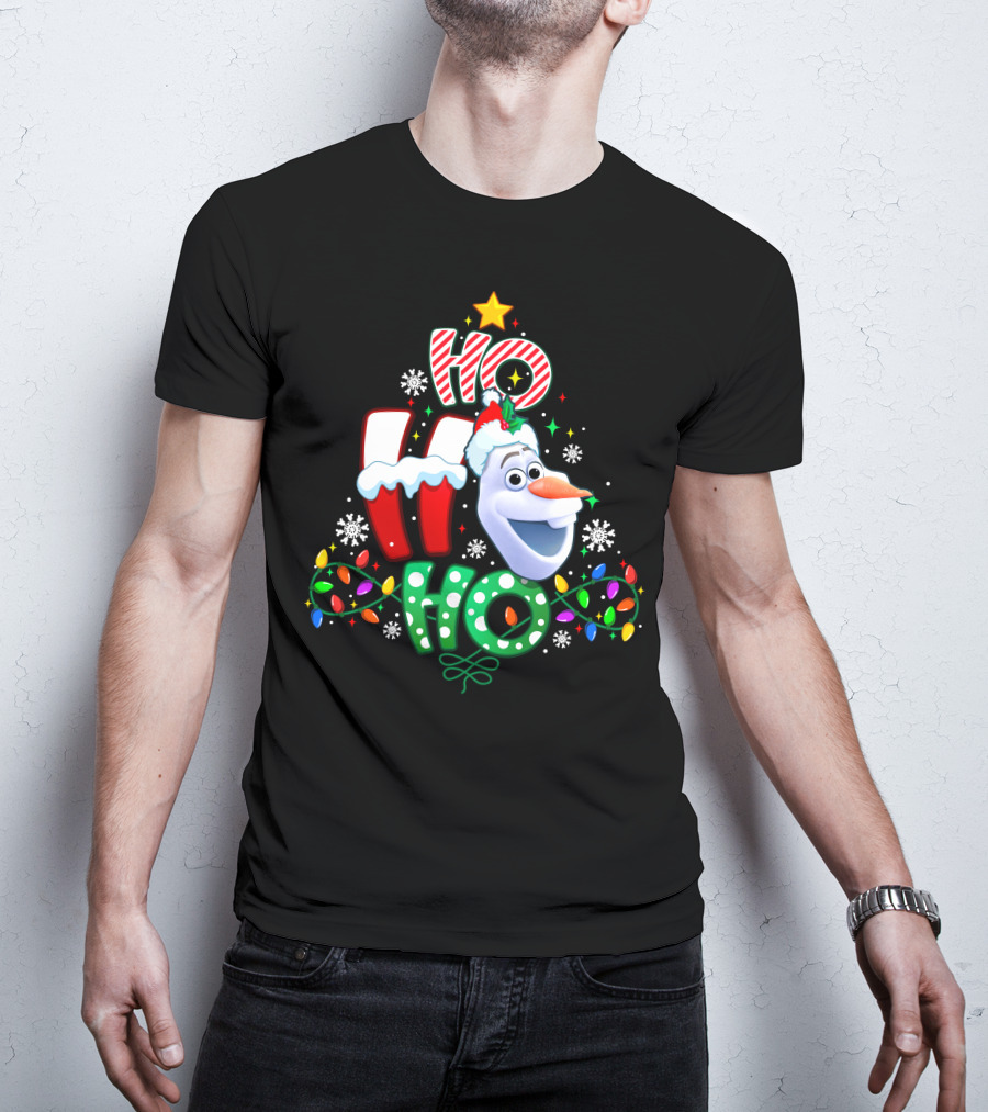 Ho Ho Ho Olaf Christmas Holiday Lights T-Shirt