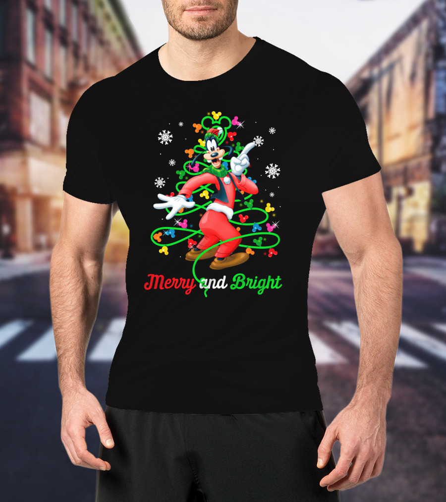 Merry And Bright Goofy Christmas Tree T-Shirt