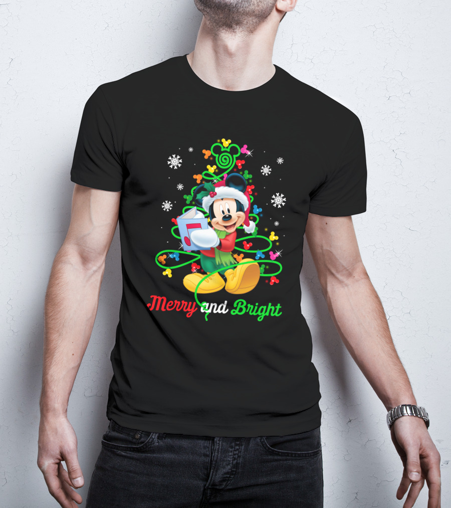 Mickey Mouse Merry And Bright Christmas Holiday Magic T-Shirt