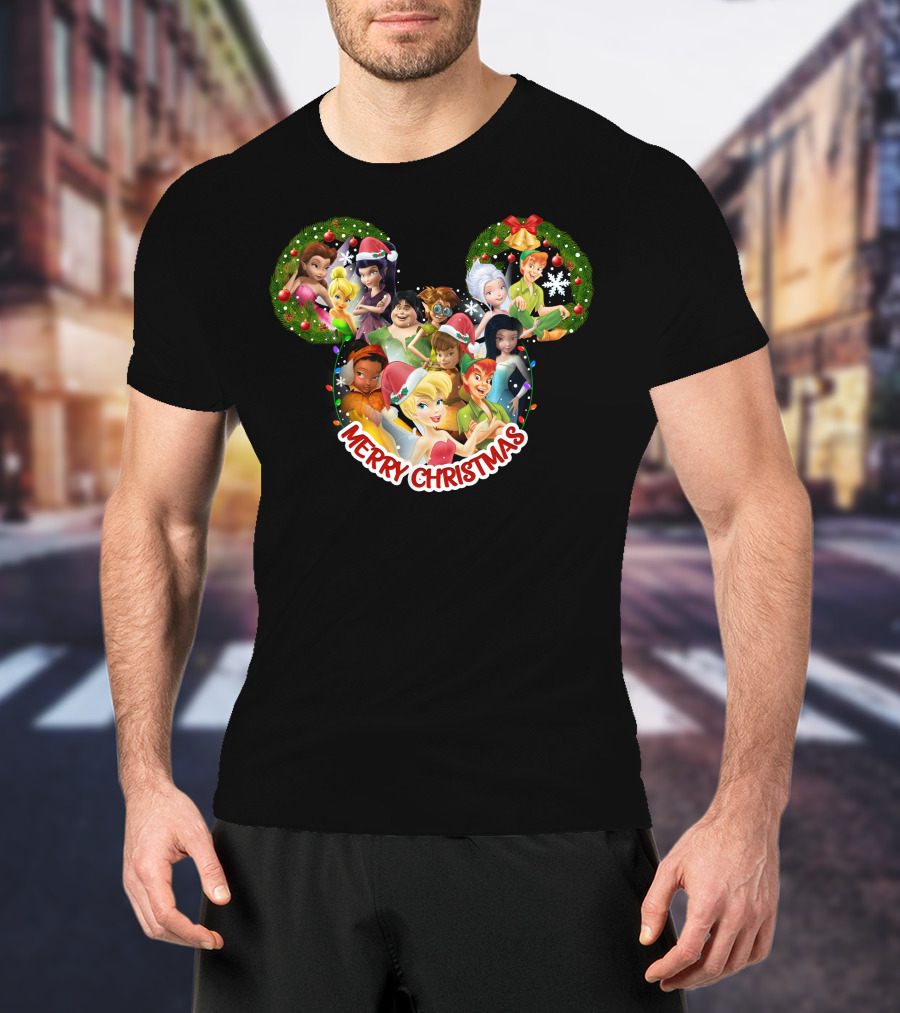 Merry Christmas Tinkerbell Disney Fairies Holiday Celebration T-Shirt