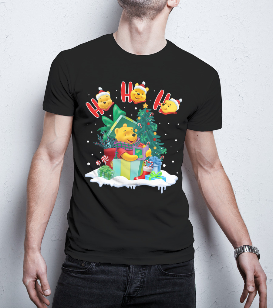 Ho Ho Ho Winnie The Pooh Christmas Presents And Tree T-Shirt
