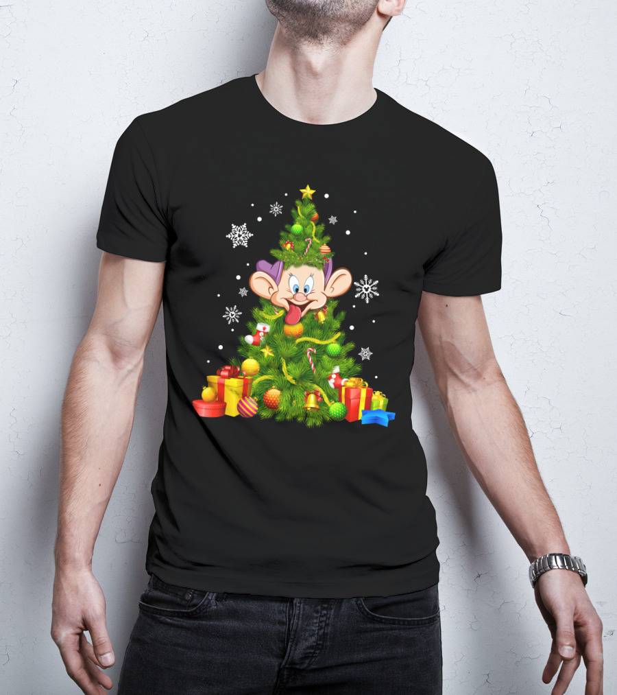 Dopey Christmas Tree Festive Decorations Snowflakes And Gifts T-Shirt