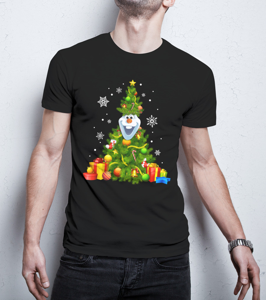 Olaf Christmas Tree Holiday Presents Snowflakes T-Shirt