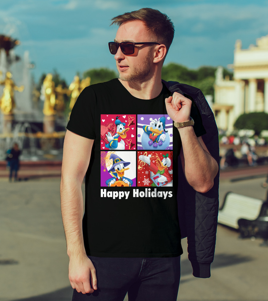 Happy Holidays Donald Duck Seasonal Cheer T-Shirt