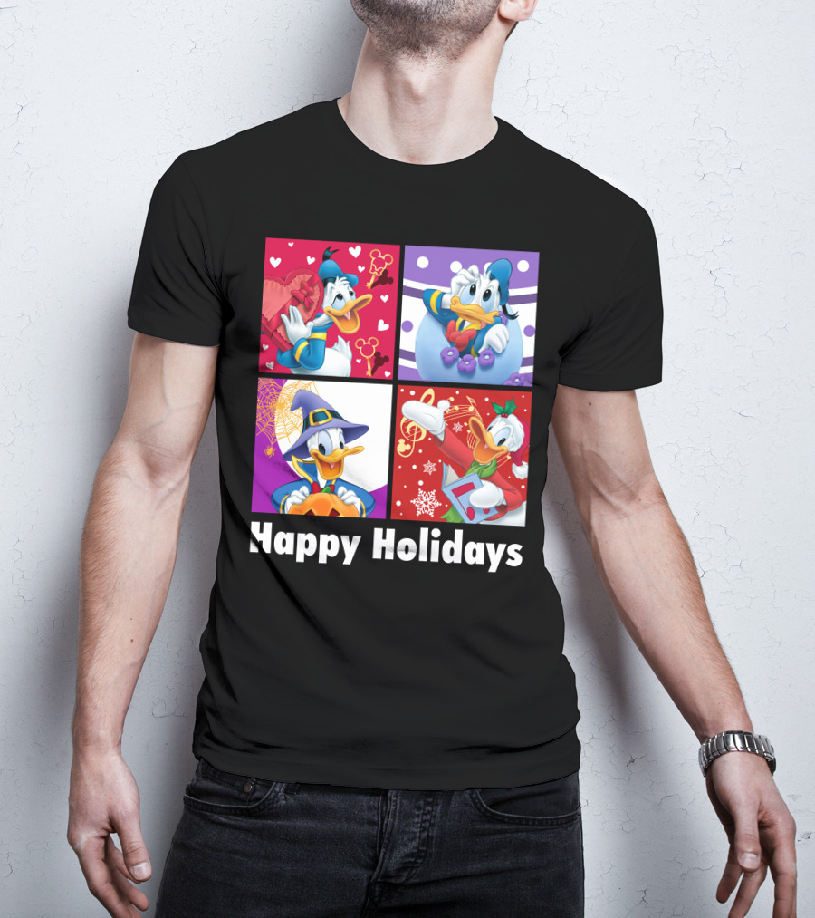Happy Holidays Donald Duck Seasonal Cheer T-Shirt