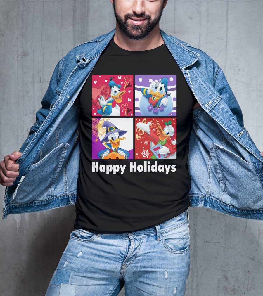 Happy Holidays Donald Duck Seasonal Cheer T-Shirt