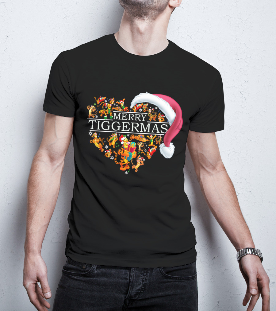 Merry Tiggermas Santa Hat And Tigger T-Shirt