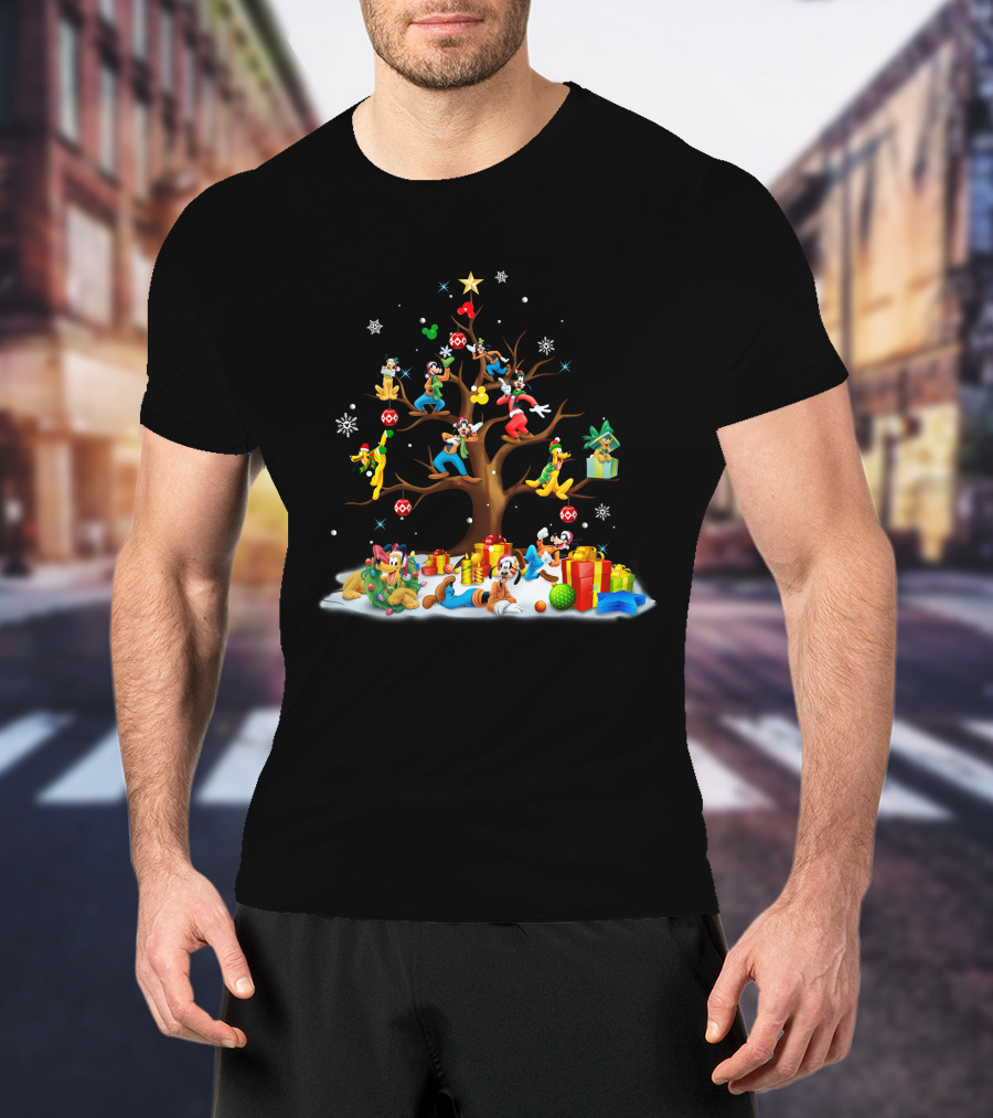 Pluto Goofy Christmas Tree T-Shirt