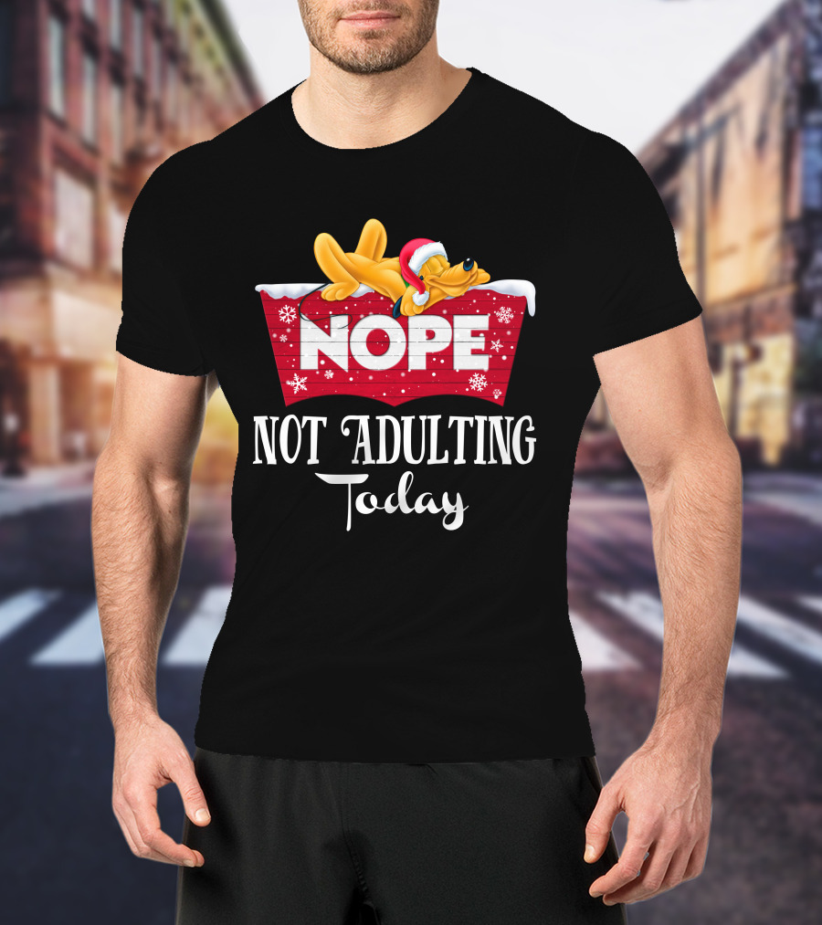 Pluto Nope Not Adulting Today T-Shirt