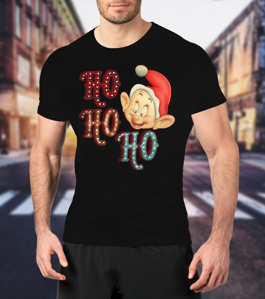Ho Ho Ho Dopey Santa Hat Christmas Theme T-Shirt