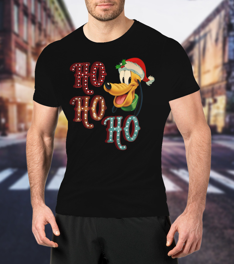 Ho Ho Ho Pluto Christmas Santa Hat T-Shirt