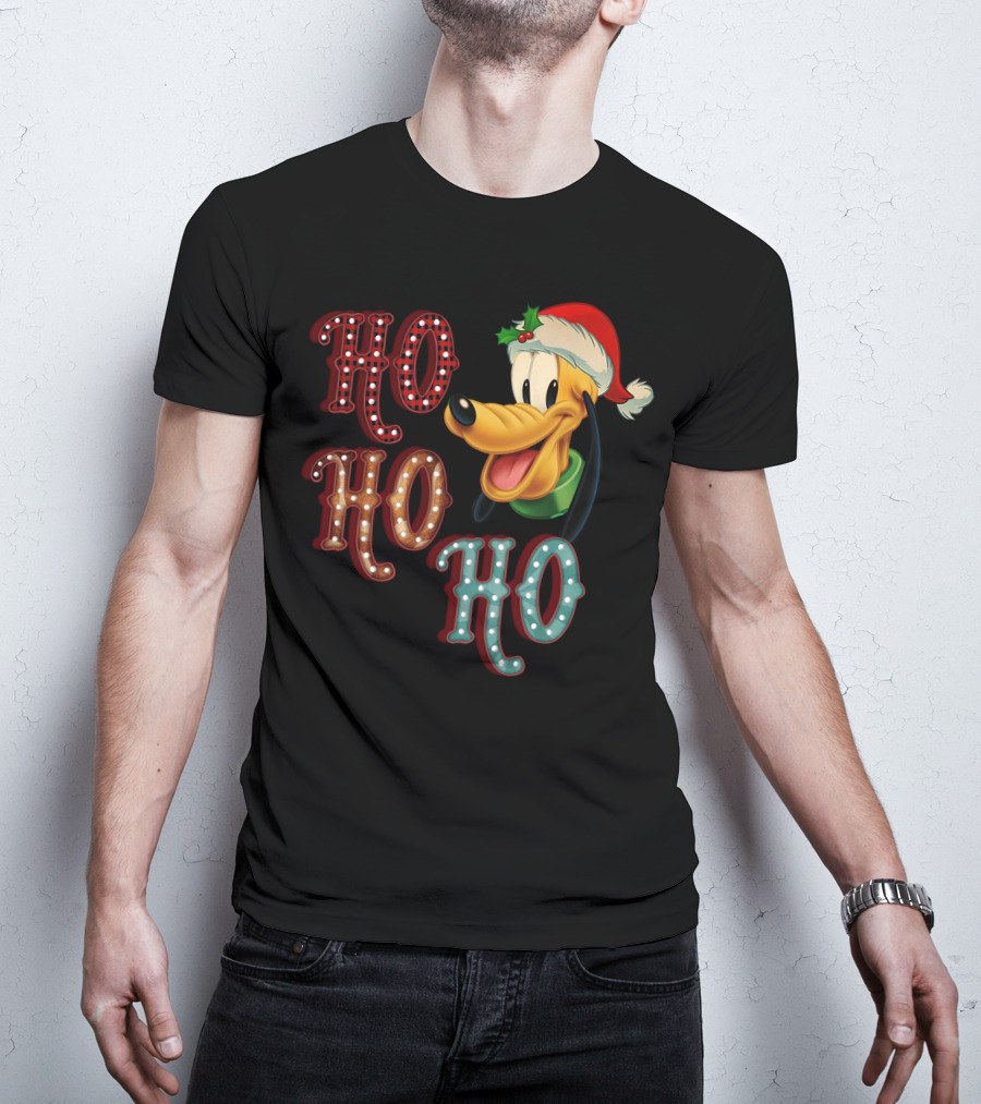 Ho Ho Ho Pluto Christmas Santa Hat T-Shirt