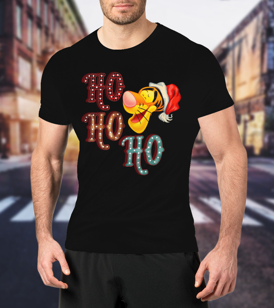 Ho Ho Ho Tigger Christmas Santa Hat T-Shirt