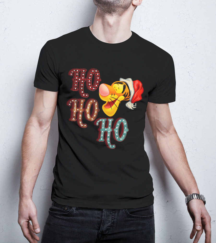 Ho Ho Ho Tigger Christmas Santa Hat T-Shirt