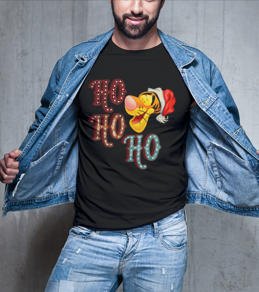 Ho Ho Ho Tigger Christmas Santa Hat T-Shirt