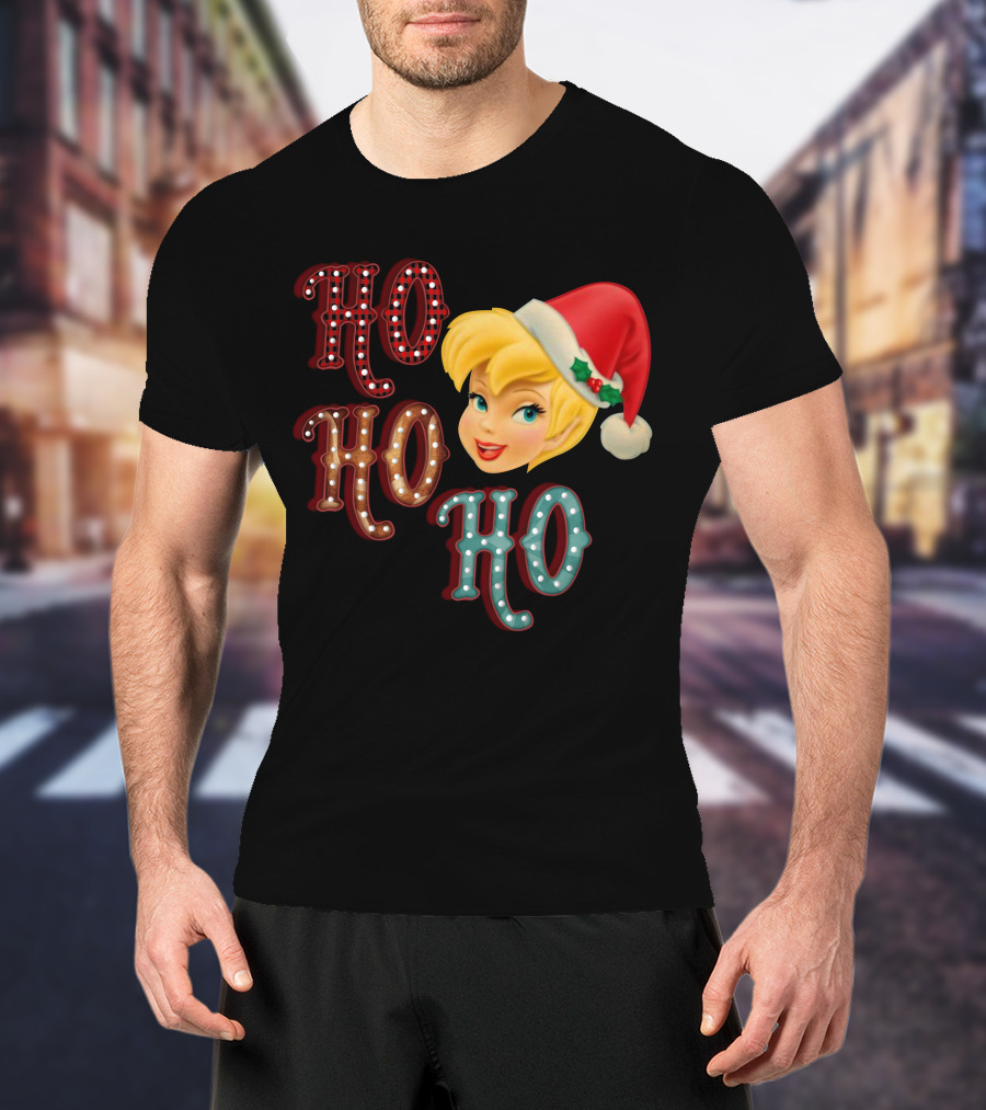 Ho Ho Ho Tinkerbell Santa Hat Christmas T-Shirt