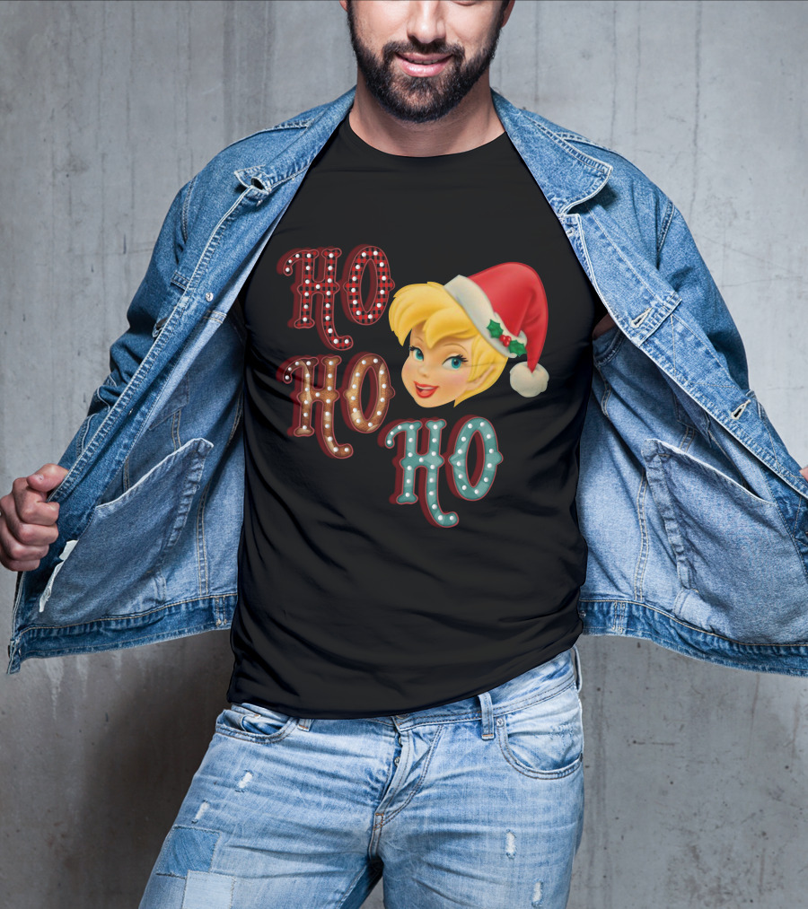 Ho Ho Ho Tinkerbell Santa Hat Christmas T-Shirt