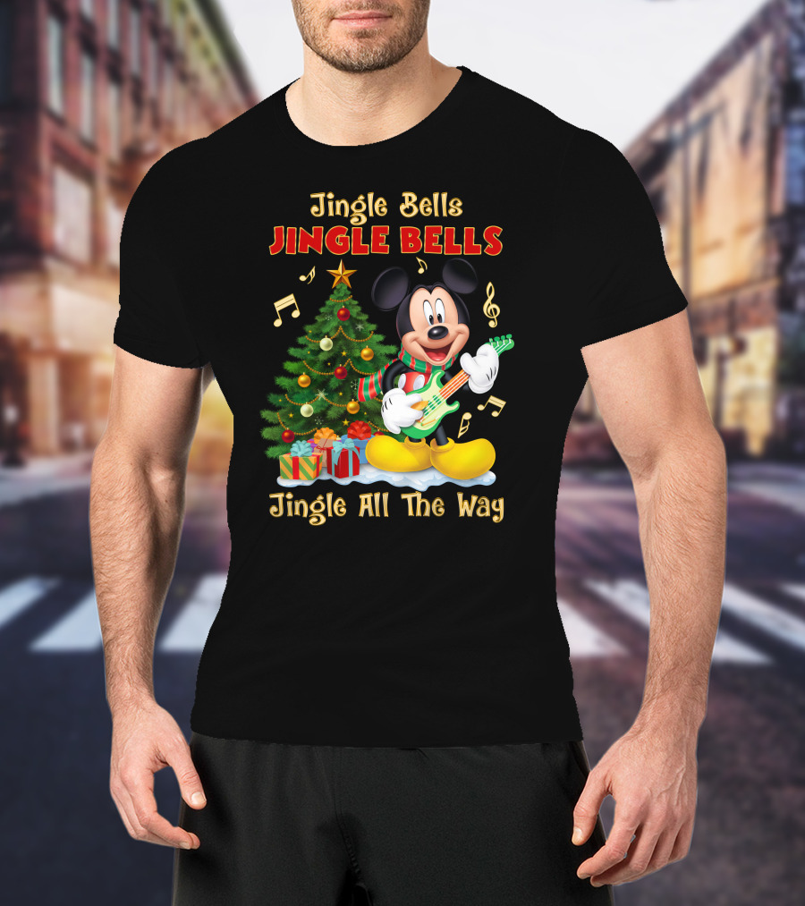 Jingle Bells Jingle Bells Mickey Jingle All The Way Christmas Tree T-Shirt