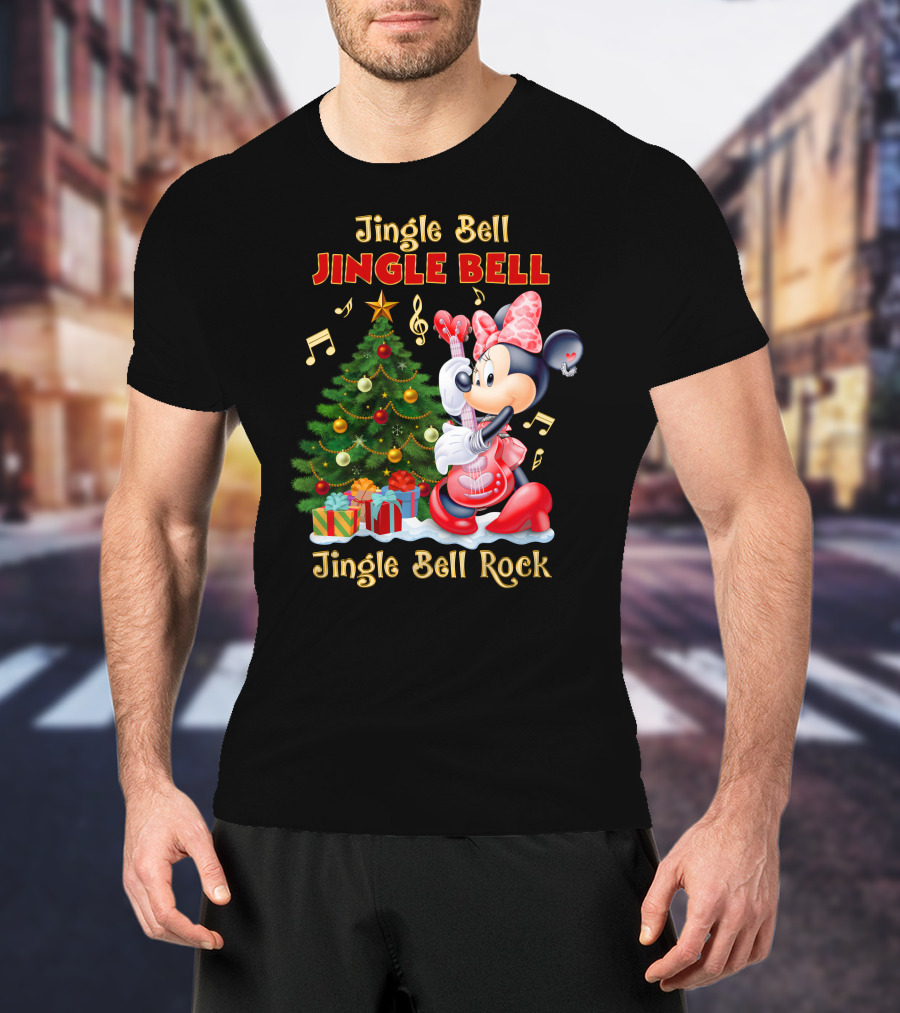 Jingle Bell Jingle Bell Jingle Bell Rock Minnie Mouse Christmas Tree Gifts T-Shirt
