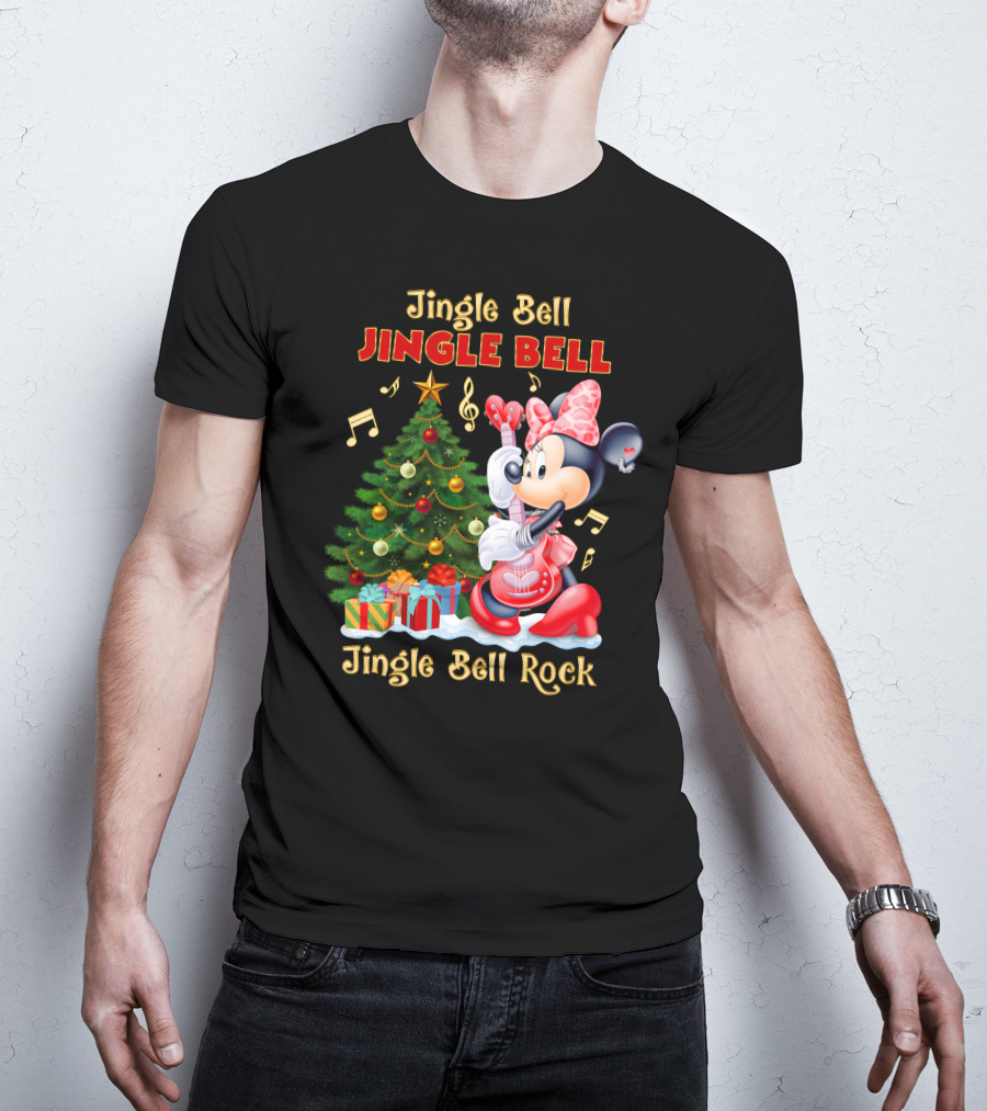 Jingle Bell Jingle Bell Jingle Bell Rock Minnie Mouse Christmas Tree Gifts T-Shirt