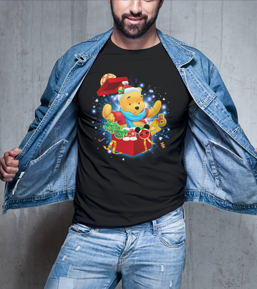 Winnie The Pooh Christmas Gift Box Holiday Cheer T-Shirt