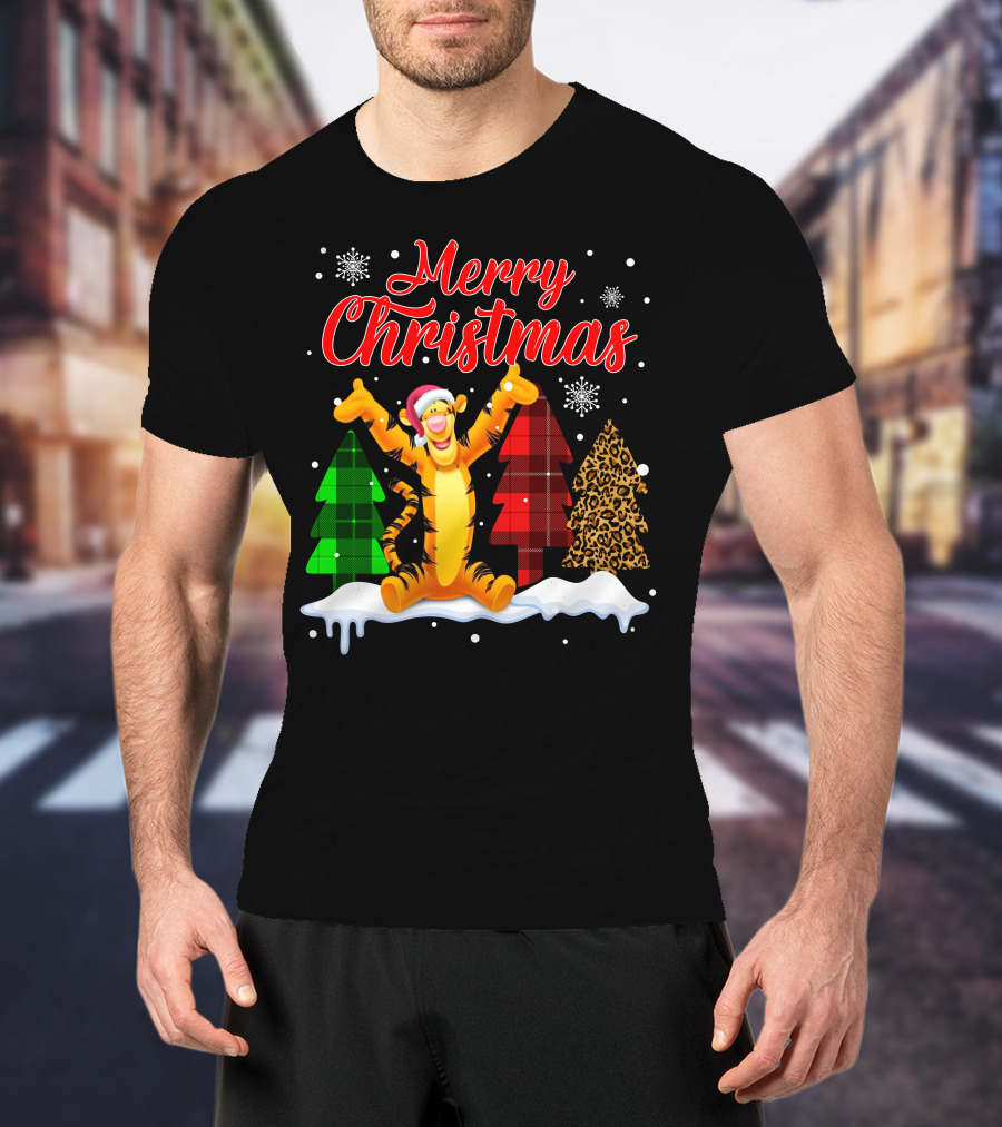 Merry Christmas Tigger Winter Holiday Celebration T-Shirt