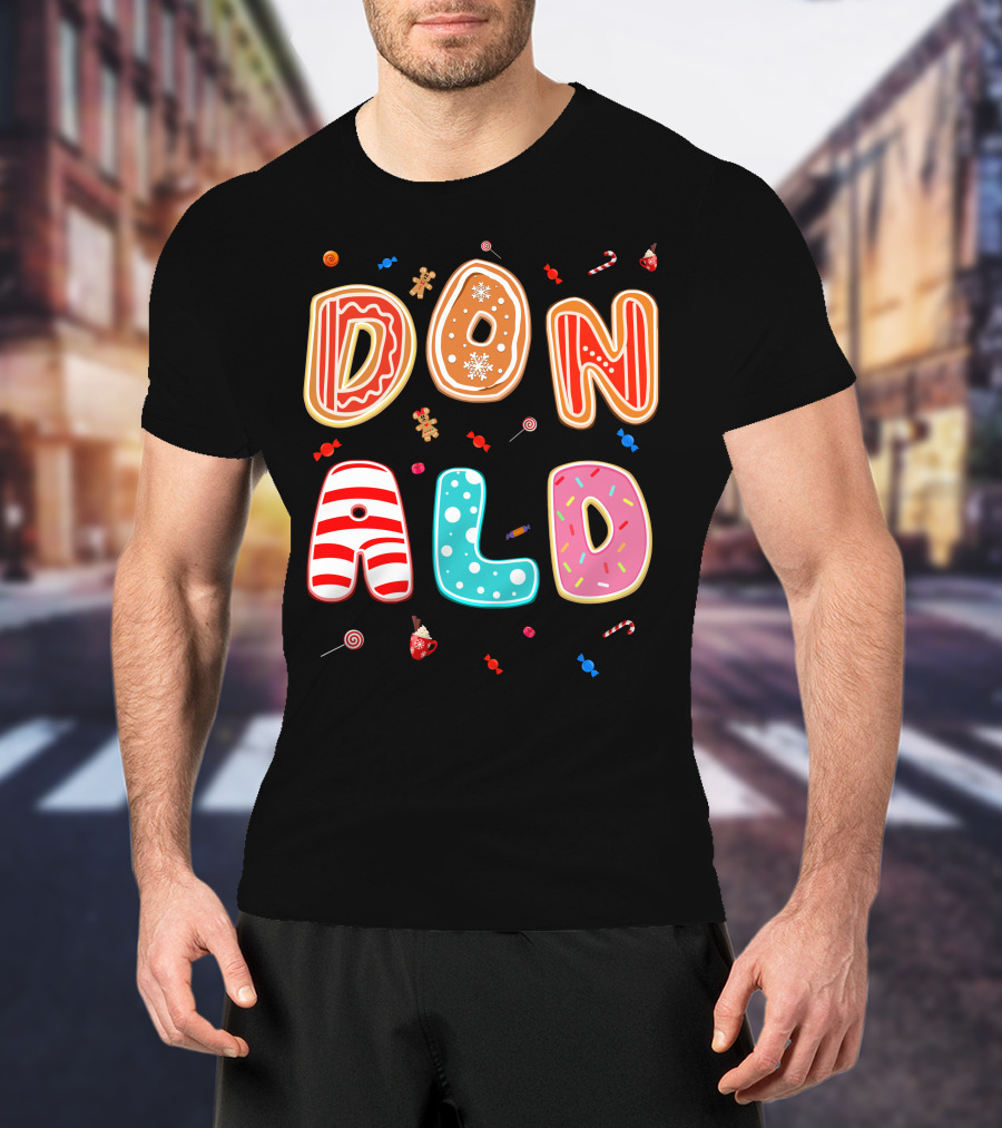 Donald Christmas Candy Gingerbread Festive Theme T-Shirt