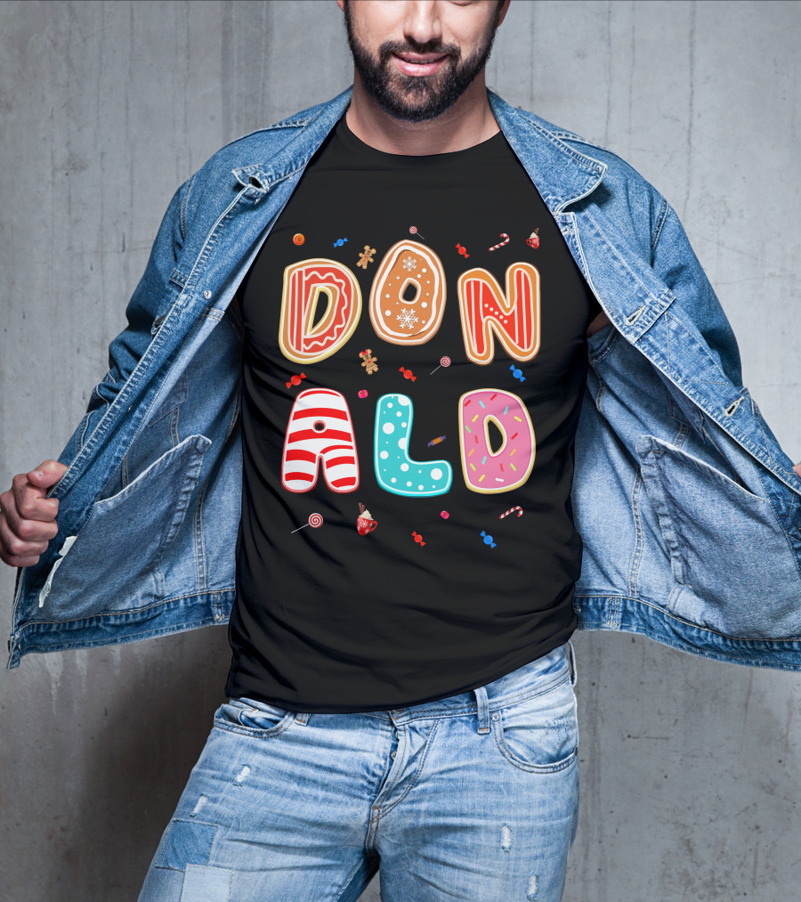Donald Christmas Candy Gingerbread Festive Theme T-Shirt