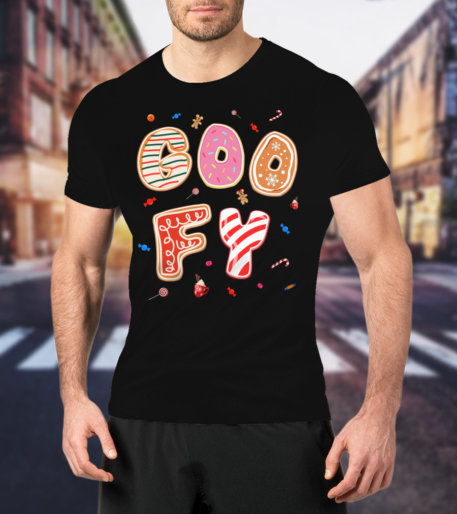 Goofy Cookie Holiday Treats Candy Cane Gingerbread T-Shirt