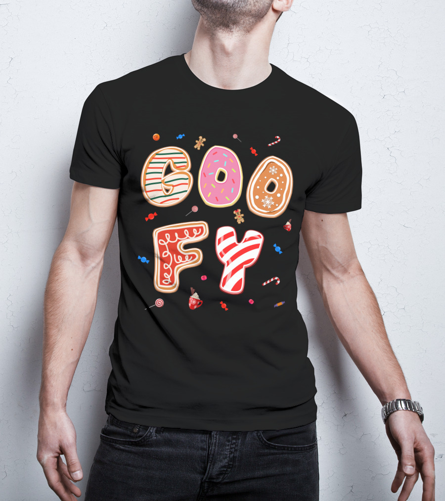 Goofy Cookie Holiday Treats Candy Cane Gingerbread T-Shirt