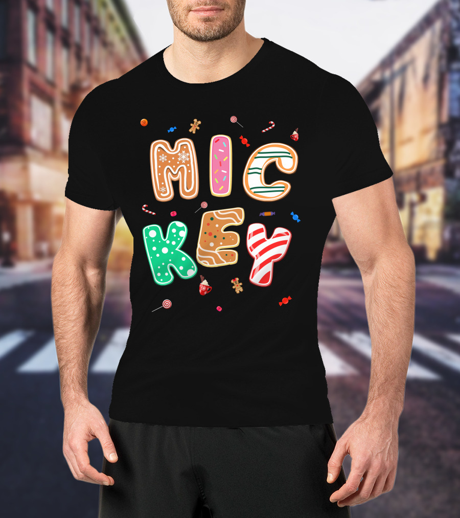 Mickey Gingerbread Candy Cane Christmas Cookie Theme T-Shirt