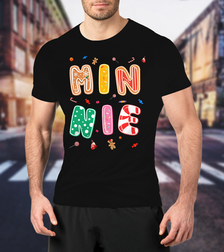 Minnie Christmas Candy And Gingerbread Theme T-Shirt
