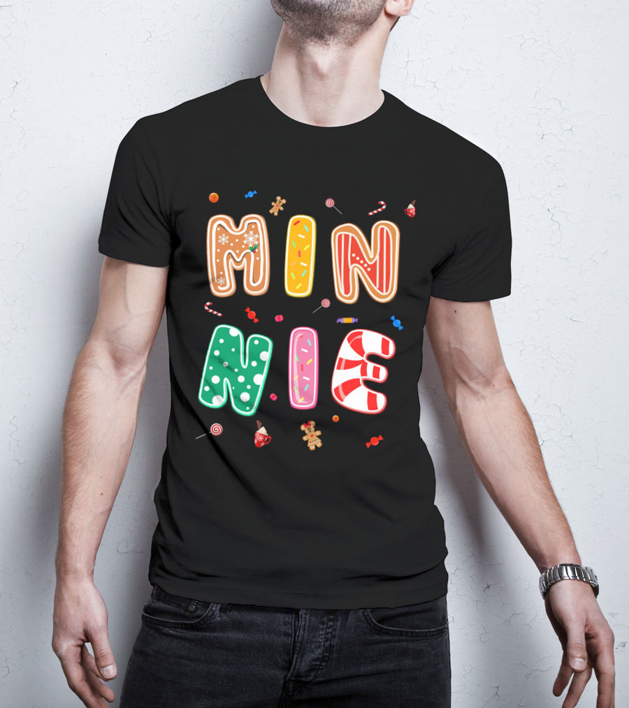 Minnie Christmas Candy And Gingerbread Theme T-Shirt