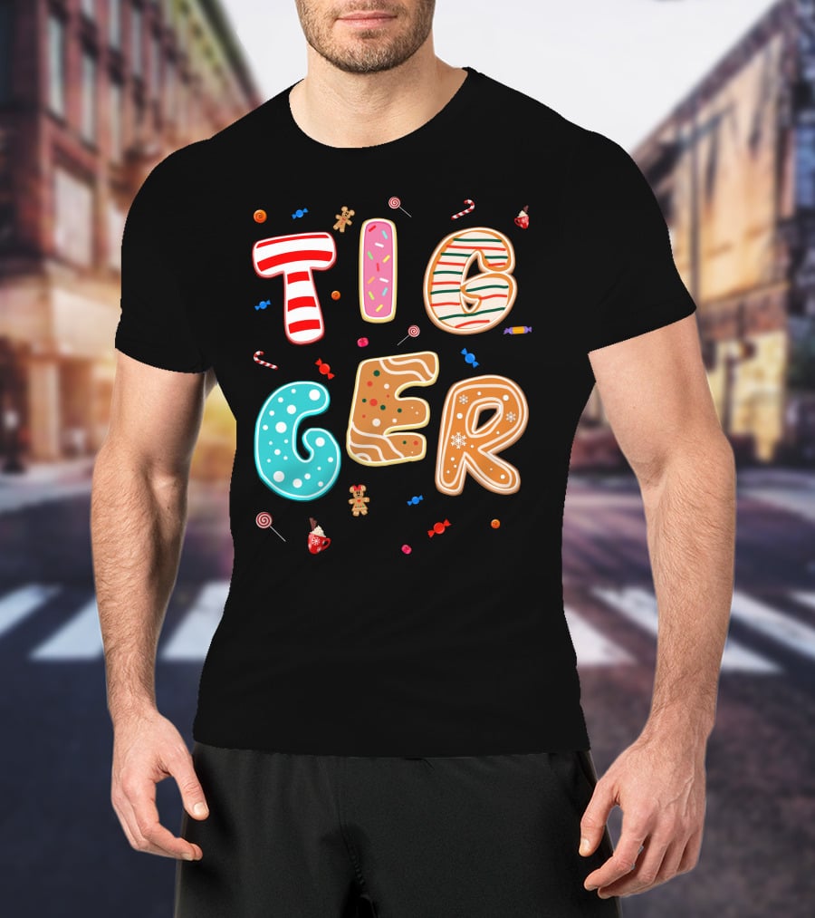 Tigger Candy Cane Gingerbread Christmas Treats T-Shirt