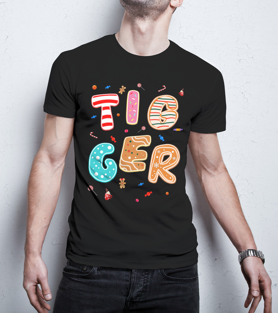 Tigger Candy Cane Gingerbread Christmas Treats T-Shirt